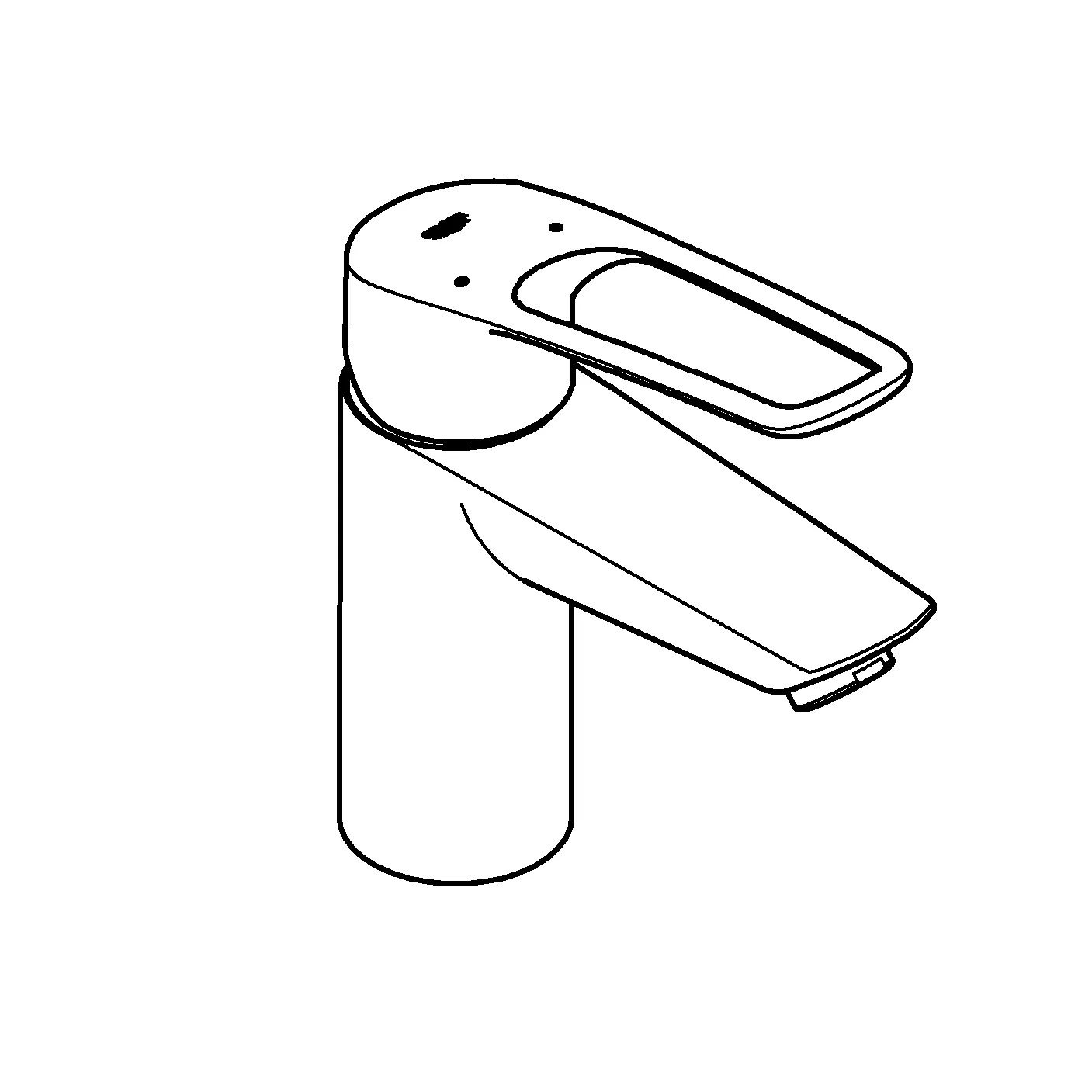 Einhand-Waschtischbatterie Eurosmart 23980_3, S-Size, offener Metall-Hebelgriff, Einlochmontage, Temperaturbegrenzer, glatter Körper mit Push-open Ablaufgarnitur, chrom Einhand-Waschtischbatterie Eurosmart 23980_3, S-Size, offener Metall-Hebelgriff, Einlochmontage, Temperaturbegrenzer, glatter Körper mit Push-open Ablaufgarnitur, chrom