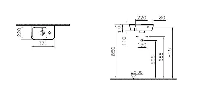 VitrA Integra Handwaschbecken 37 x 22 cm Ablage rechts mit Hahnloch rechts mit Überlauf Weiß Hochglanz VitrA Integra Handwaschbecken 37 x 22 cm Ablage rechts mit Hahnloch rechts mit Überlauf Weiß Hochglanz