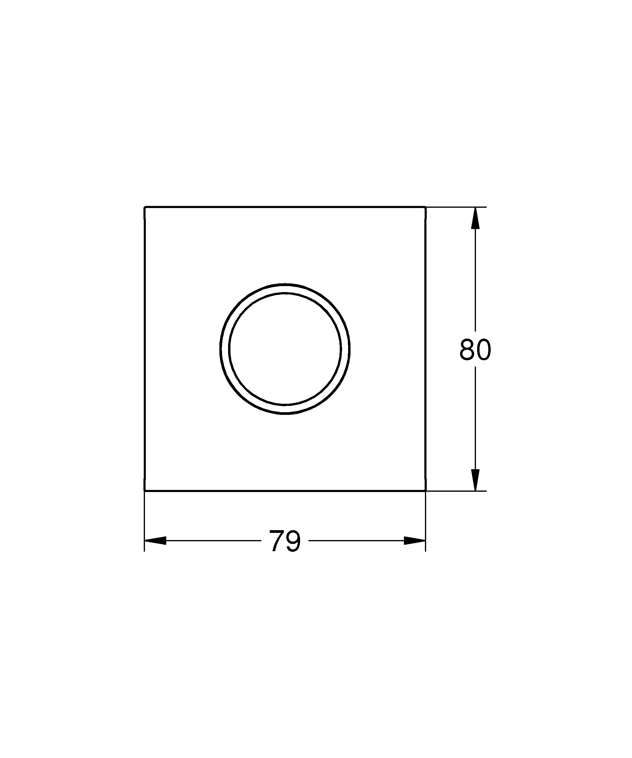 Metallplatte Grohtherm Aqua Tiles 106889, Symbol Kopfbrause 3, für Grohtherm Aqua Tiles Unterputz-Thermostate, chrom