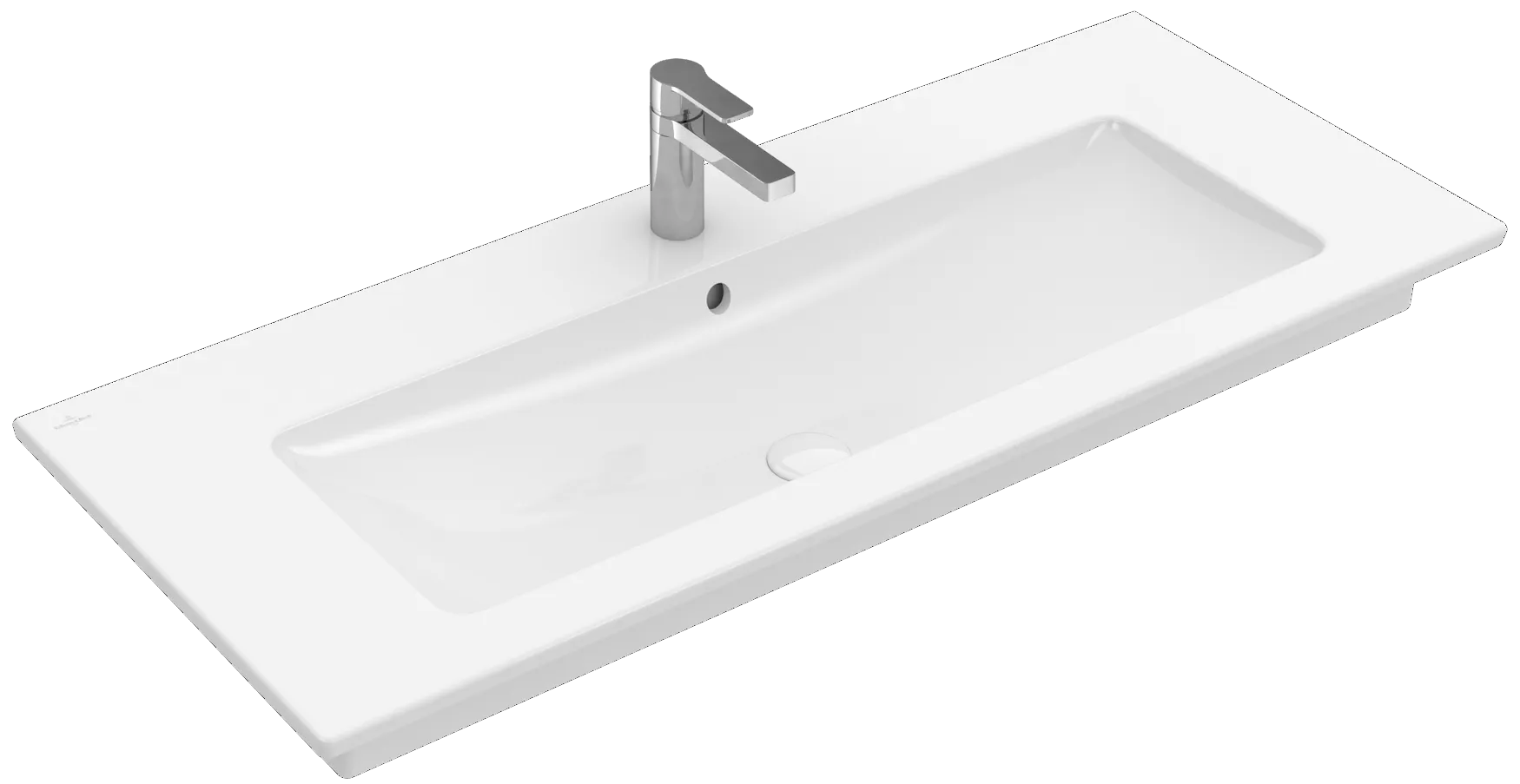Villeroy & Boch Wandwaschtisch „Venticello“ 1200 × 500 × 175 mm, für Becken mittig, ohne Hahnlochbohrung in Weiß Alpin Villeroy & Boch Wandwaschtisch „Venticello“ 1200 × 500 × 175 mm, für Becken mittig, ohne Hahnlochbohrung in Weiß Alpin