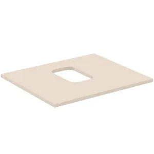 Waschtischplatte i.life B mittiger Ausschnitt für eine Schale 602x507x18mm Weiß matt