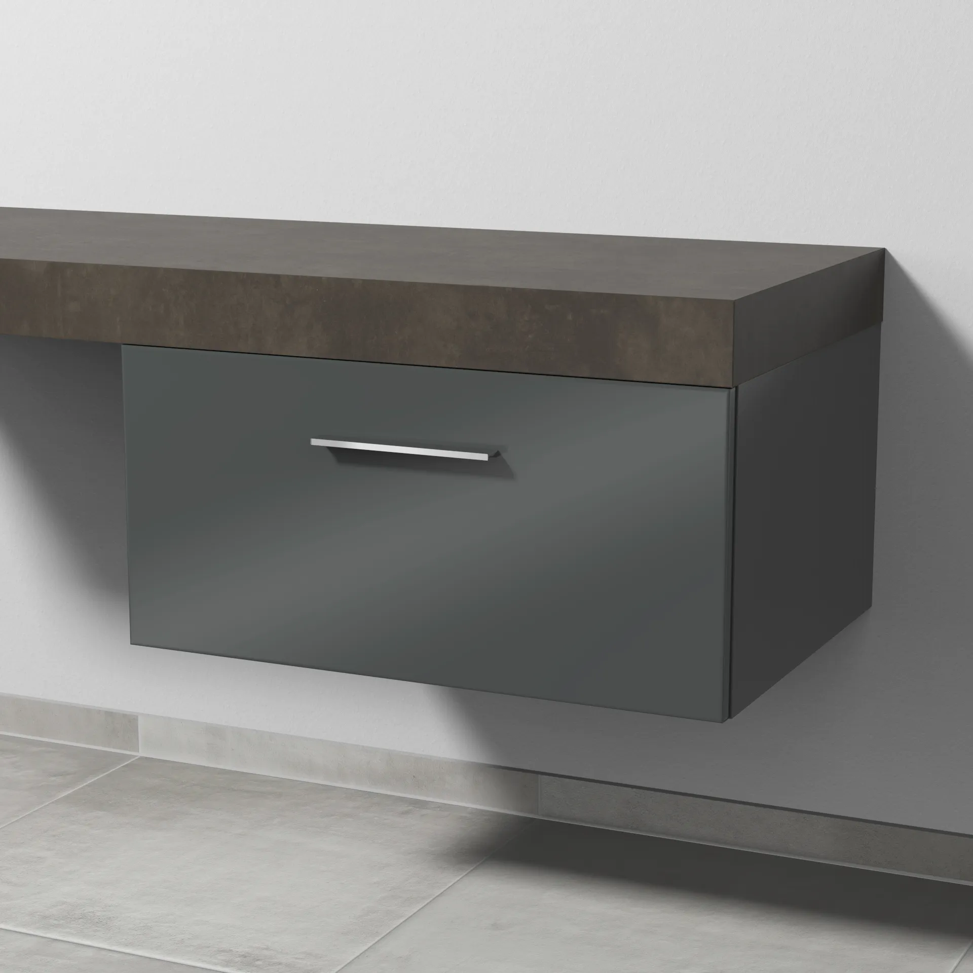 Sanipa Anbauschrank „2morrow“ 700 × 340 × 520 mm in Anthrazit (glanz)