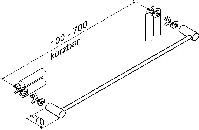 BEMM Handtuchhalter Universal 22x70x700, kürzbar, verchromt
