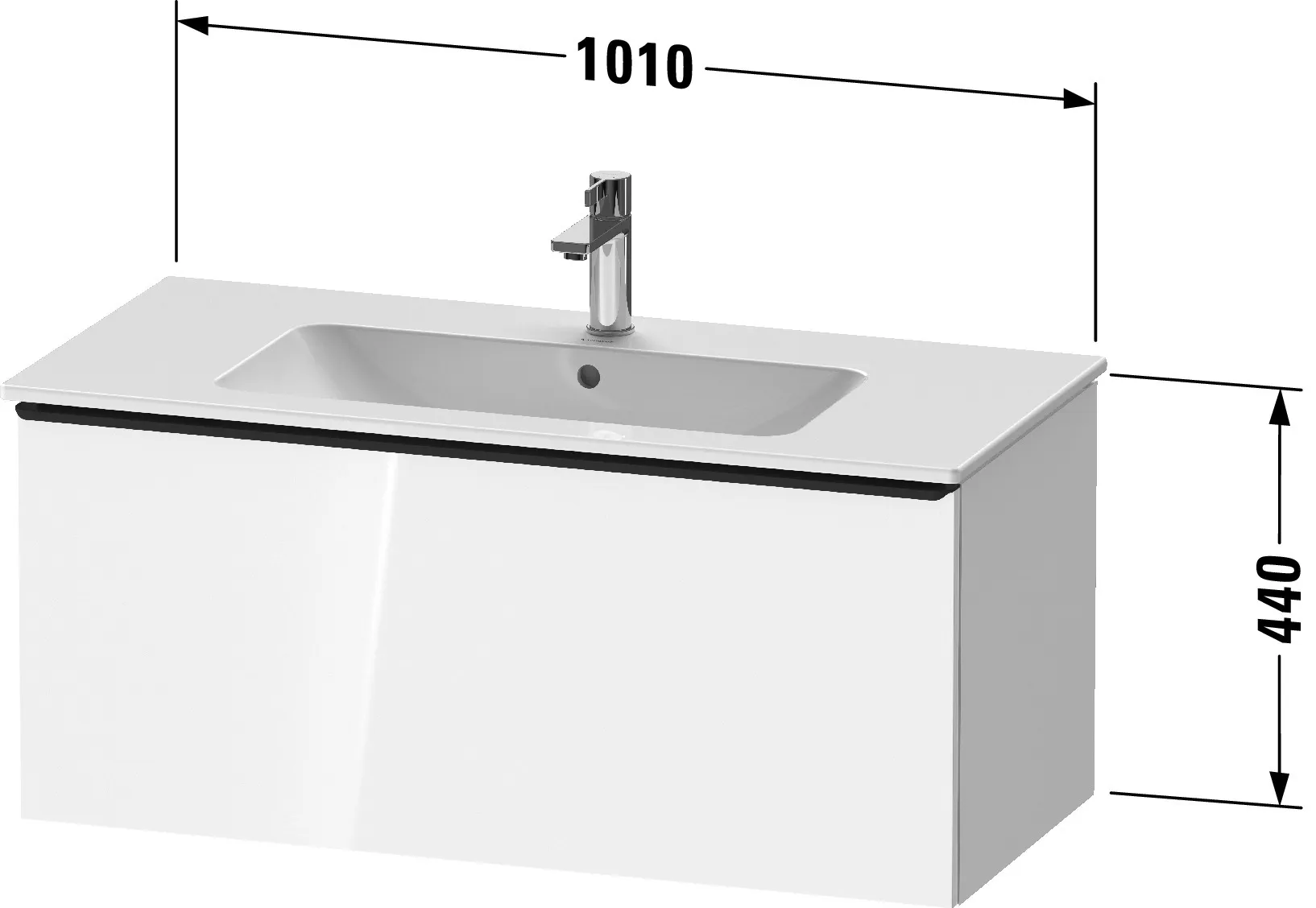 Duravit Waschtischunterschrank wandhängend „D-Neo“ 101 × 44 × 46,2 cm in Nussbaum Dunkel