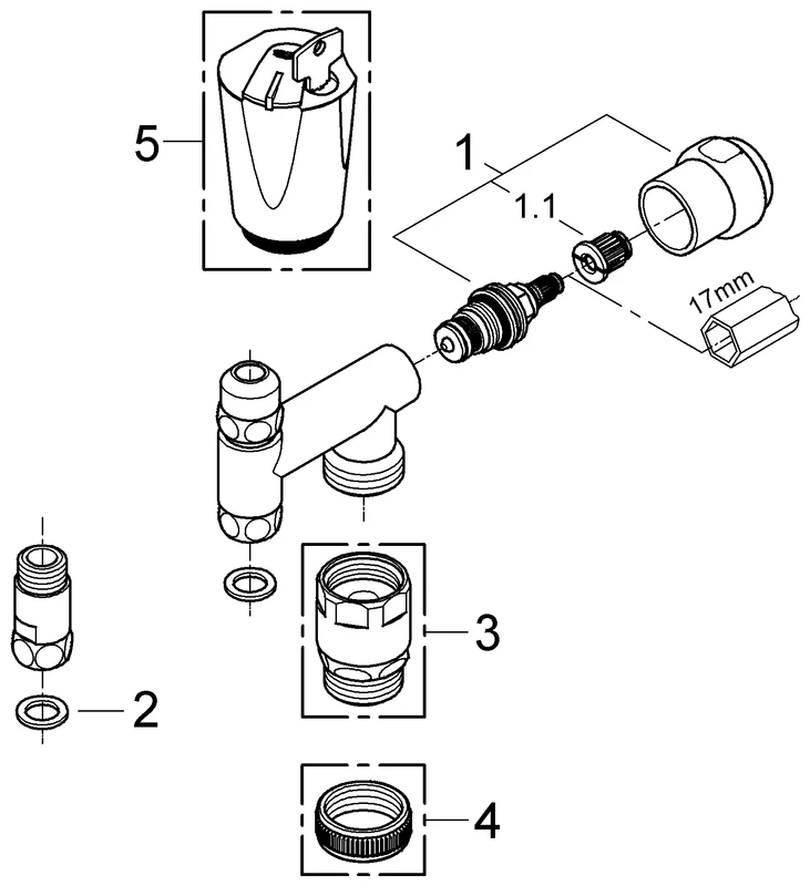 Original WAS Ventil Eckfix 41031, DN 10, Montage auf Eckventil, Achsmaß 60 mm, Fettkammer-Oberteil 3/8'' für den absperrbaren Schlauchanschluss, eigensicher, chrom Original WAS Ventil Eckfix 41031, DN 10, Montage auf Eckventil, Achsmaß 60 mm, Fettkammer-Oberteil 3/8'' für den absperrbaren Schlauchanschluss, eigensicher, chrom