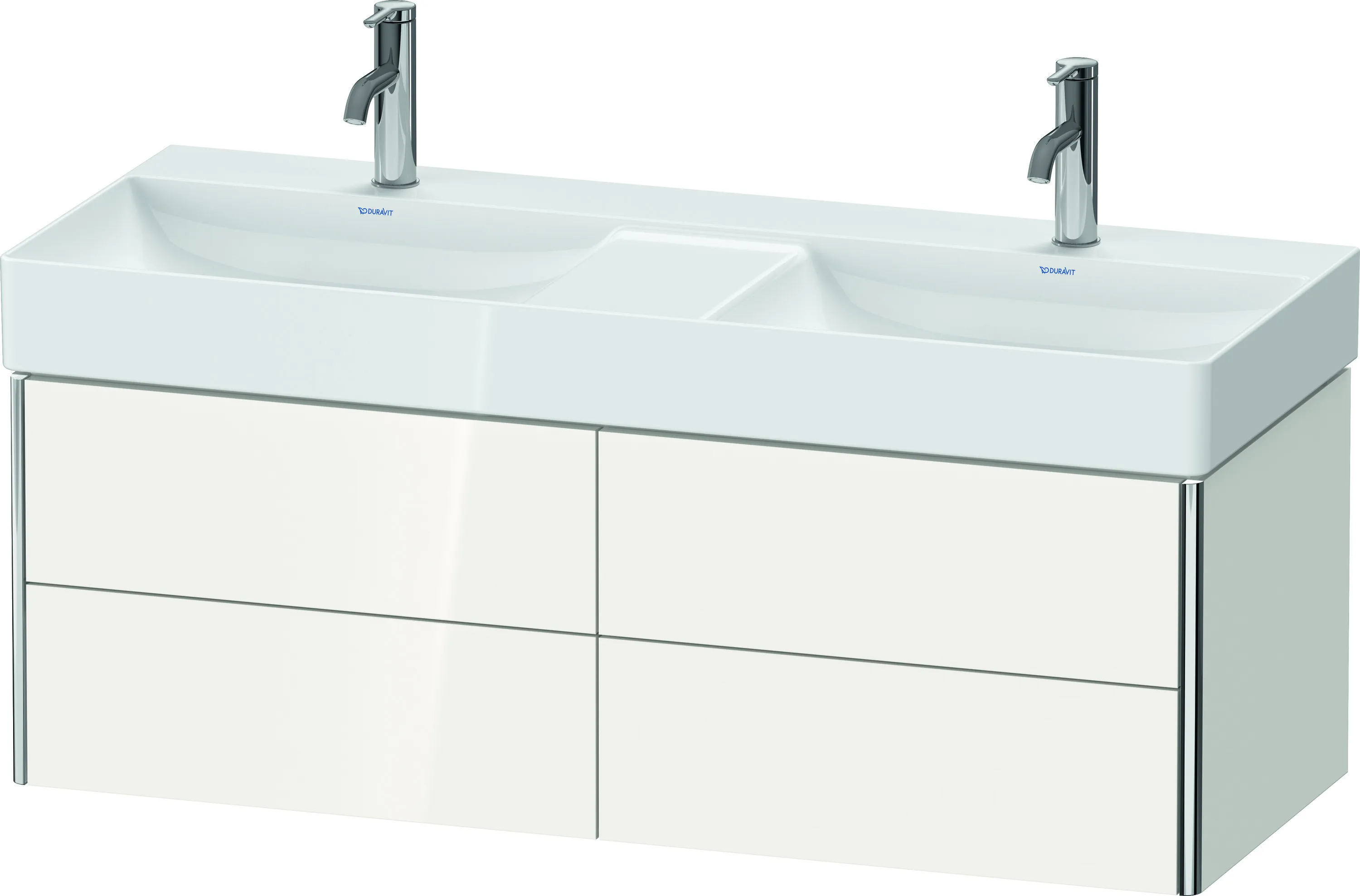 Duravit Waschtischunterschrank wandhängend „XSquare“ 118,4 × 39,7 × 46 cm Weiß Hochglanz