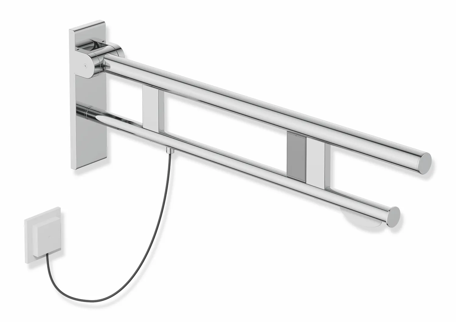 HEWI Stützklappgriff Duo System 900 Edelstahl verchromt 750 mm
