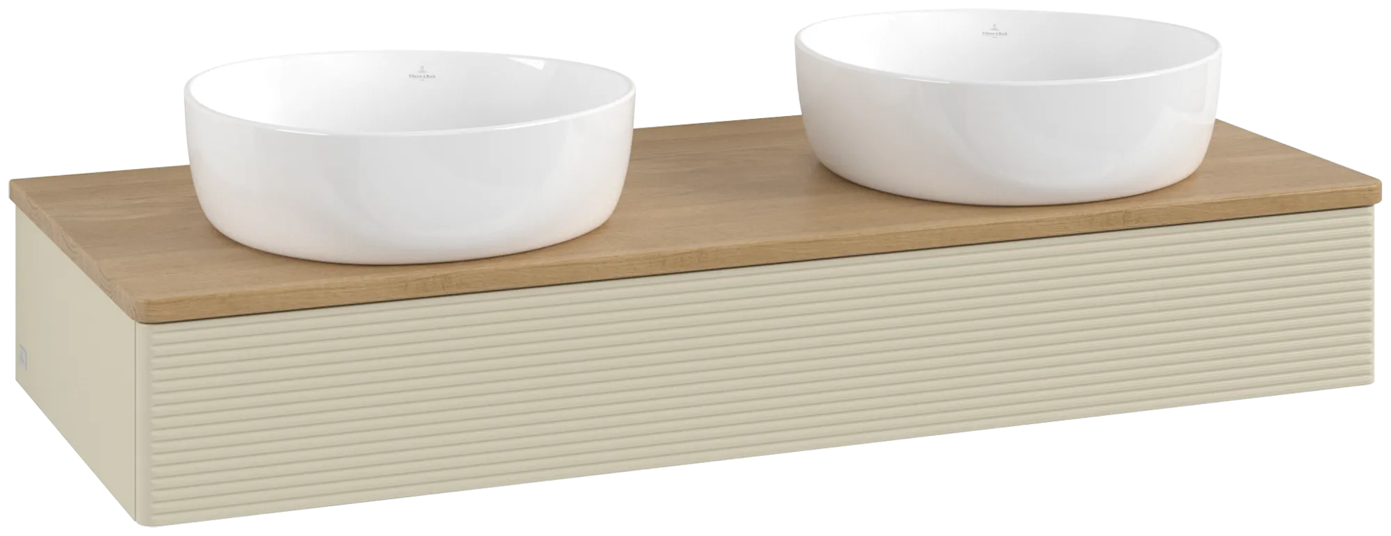 Villeroy & Boch Antao Waschbeckenunterschrank L13_1, 1200x190x500mm, Silk Grey Matt Lacquer / Honey Oak