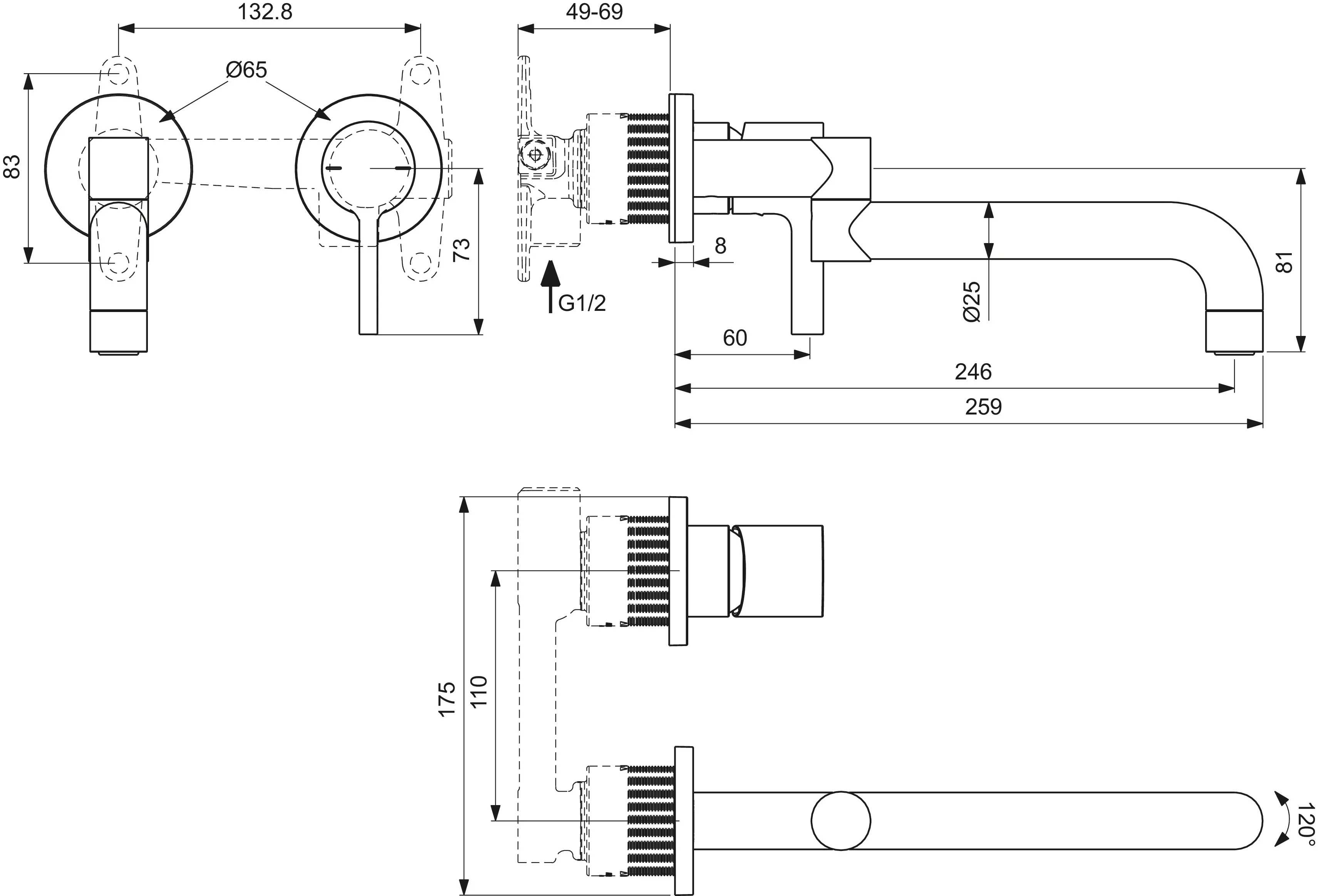 Ideal Standard Einhand-Küchenarmatur „Gusto“ Ausladung 246 mm