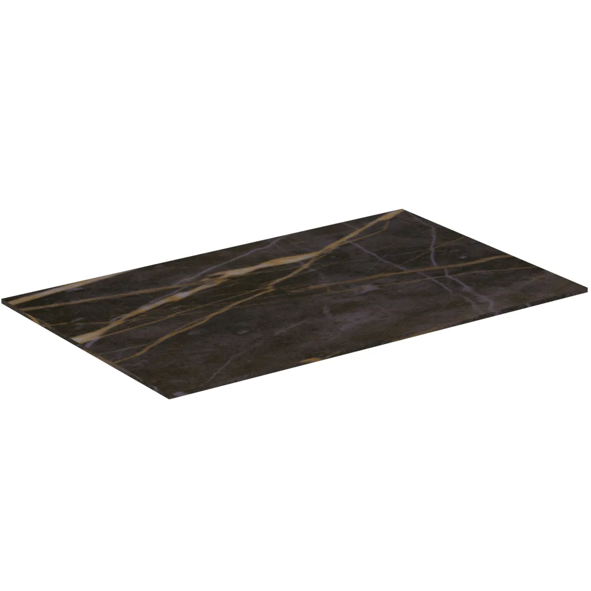 Waschtischplatte Conca, aus Keramik, 602x373x6mm, Marmor Noir Desir