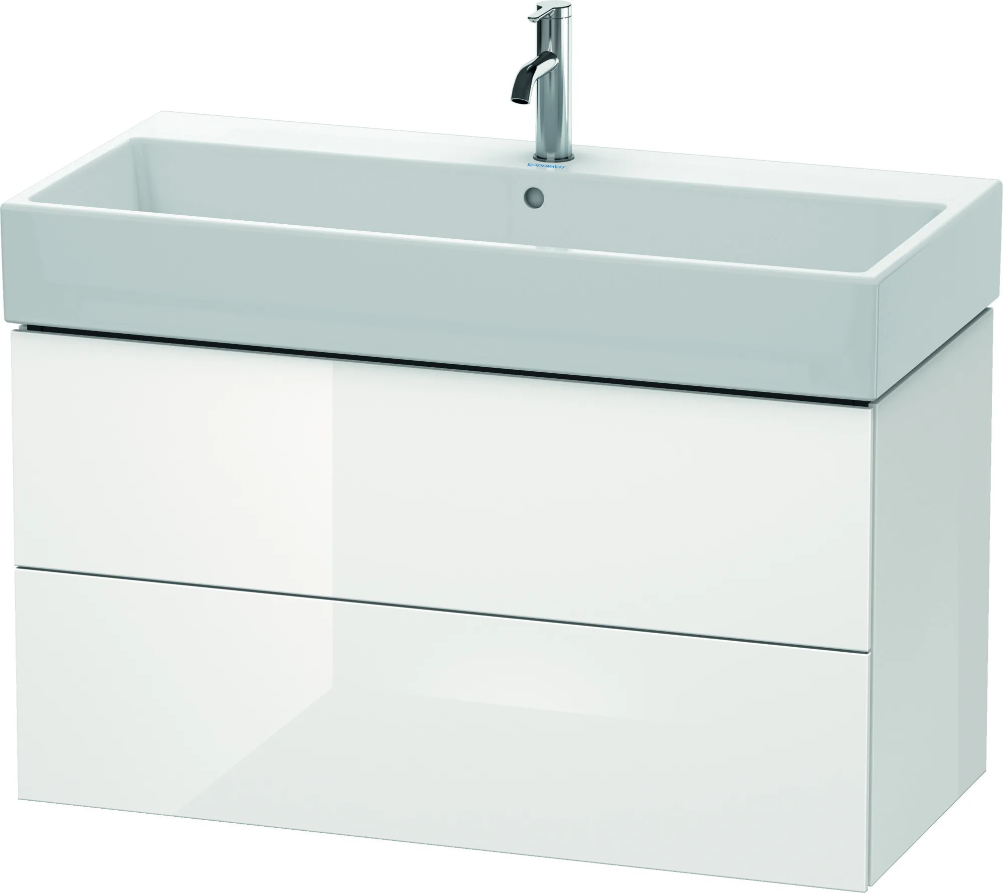 Duravit Waschtischunterschrank wandhängend „L-Cube“ 98,4 × 54,4 × 45,9 cm Weiß Hochglanz Duravit Waschtischunterschrank wandhängend „L-Cube“ 98,4 × 54,4 × 45,9 cm Weiß Hochglanz