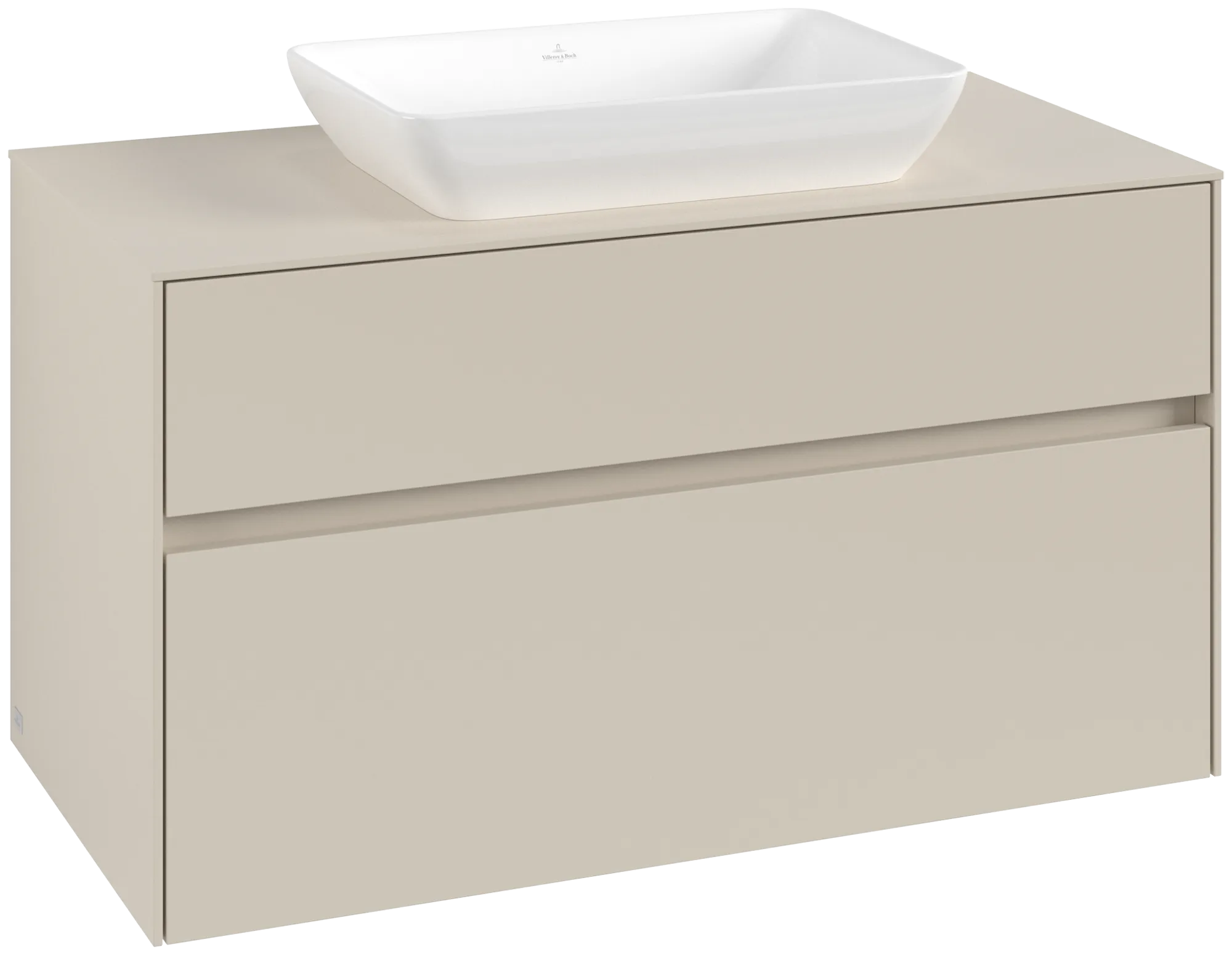 Villeroy & Boch Waschtischunterschrank „Collaro“ 1000 × 548 × 500 mm Cashmere Grey, mit Beleuchtung, für Becken mittig