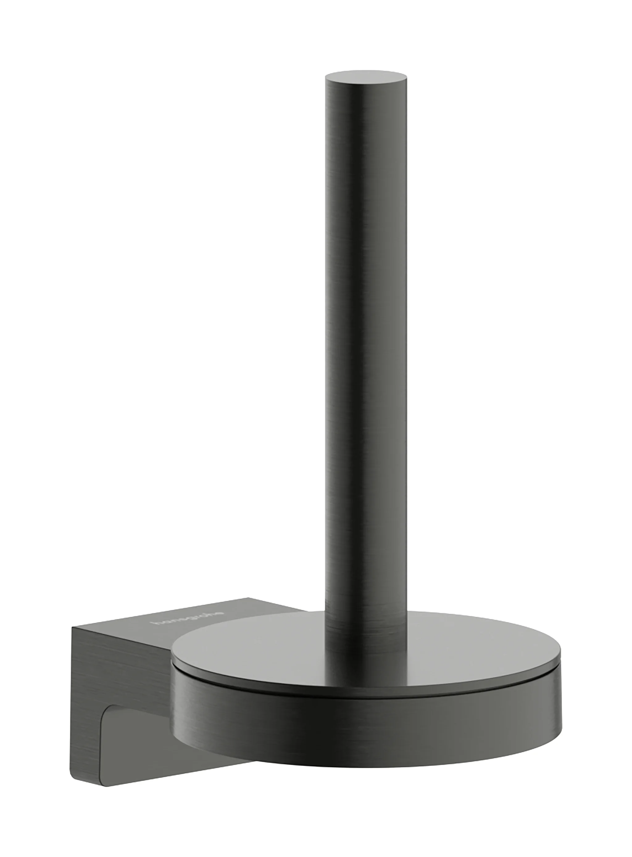 Hansgrohe AddStoris S Ersatzpapierrollenhalter Brushed Black Chrome Wandmontage Metall mit Befestigungsmaterial verdeckte Befestigung Bohrabstand 26 mm Durchmesser Bohrloch 6 mm