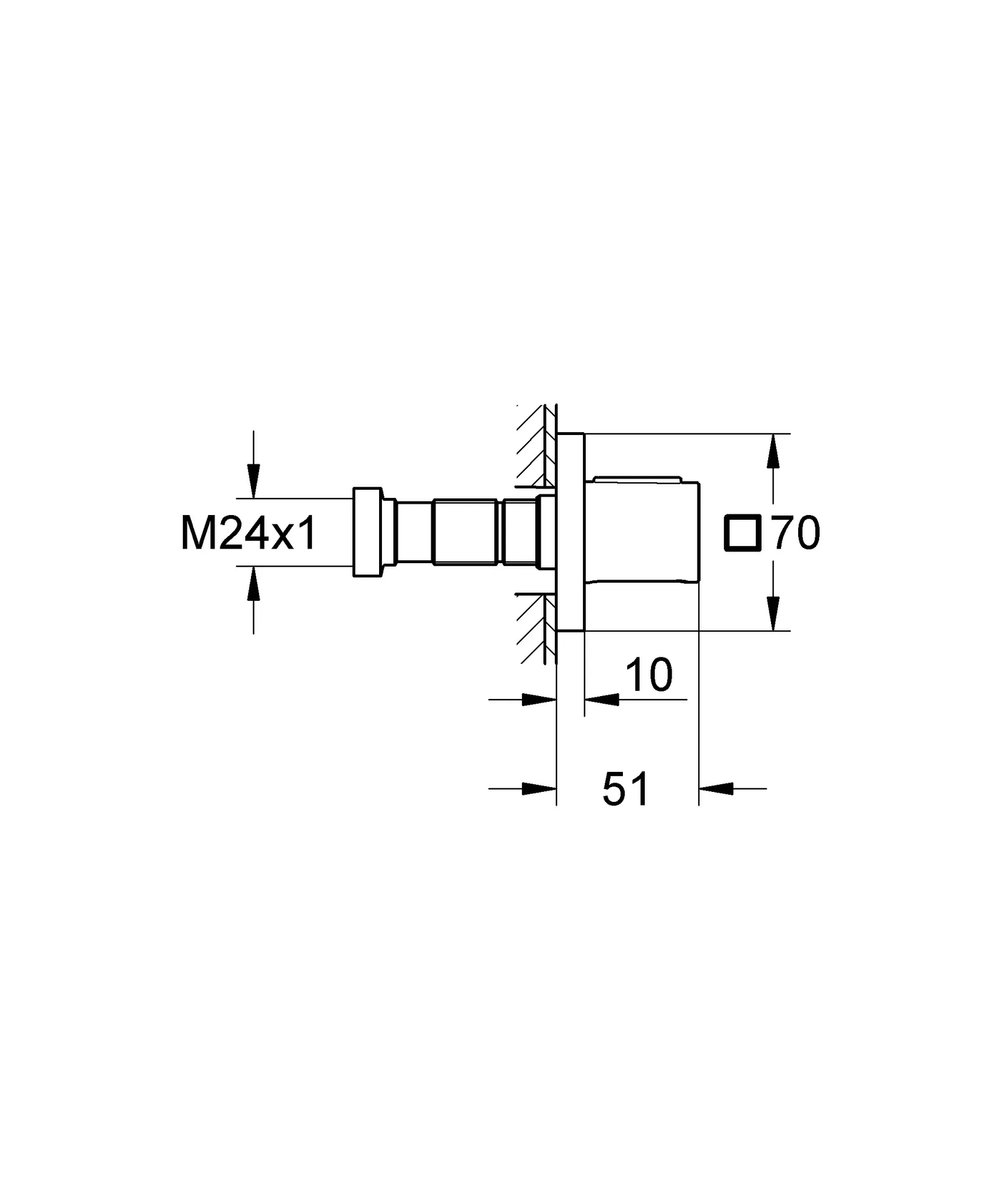 Unterputzventil Grohtherm F 100754, 1-fach, Fertigmontageset für Rapido C, satin graphite