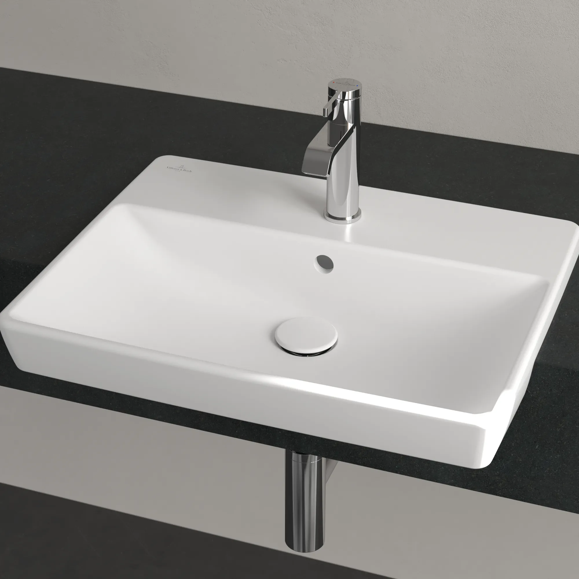 Villeroy & Boch Avento Vorbauwaschbecken Stone White CeramicPlus 550x440x145 mm mit Überlauf Villeroy & Boch Avento Vorbauwaschbecken Stone White CeramicPlus 550x440x145 mm mit Überlauf