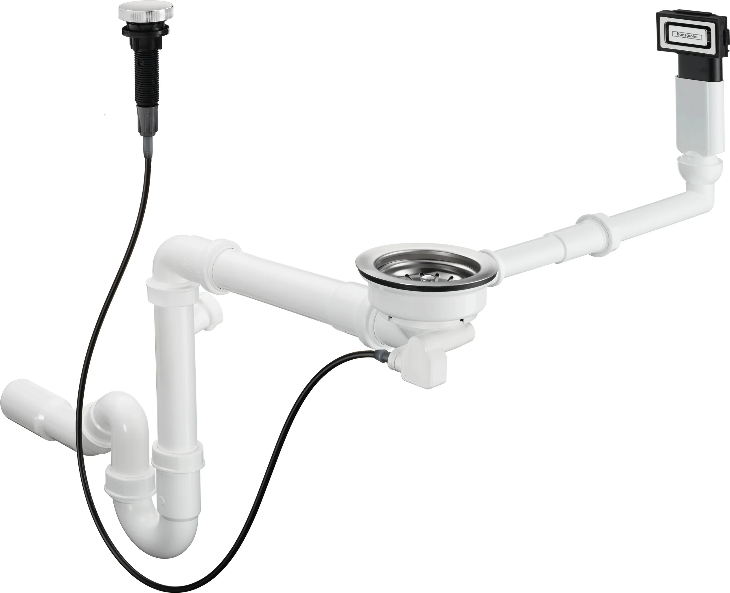 Hansgrohe automatische Ab- und Überlaufgarnitur D16-11 Chrom, Durchmesser 40/50 mm, 1 1/2" mit Raumsparablaufbogen und Röhrengeruchverschluss Hansgrohe automatische Ab- und Überlaufgarnitur D16-11 Chrom, Durchmesser 40/50 mm, 1 1/2" mit Raumsparablaufbogen und Röhrengeruchverschluss