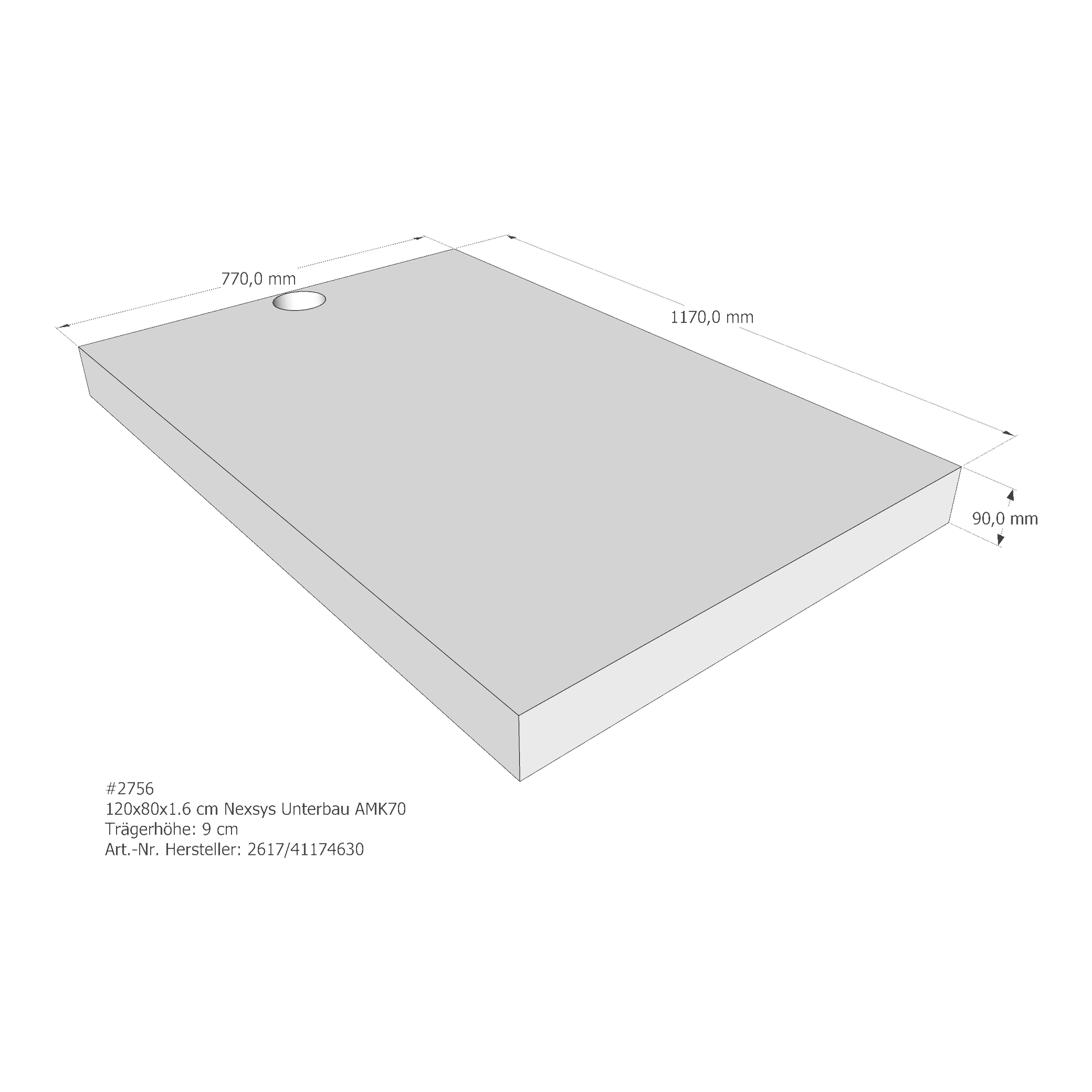Duschwannenträger für Kaldewei Nexsys Unterbau 120 × 80 × 1,6 cm Duschwannenträger für Kaldewei Nexsys Unterbau 120 × 80 × 1,6 cm