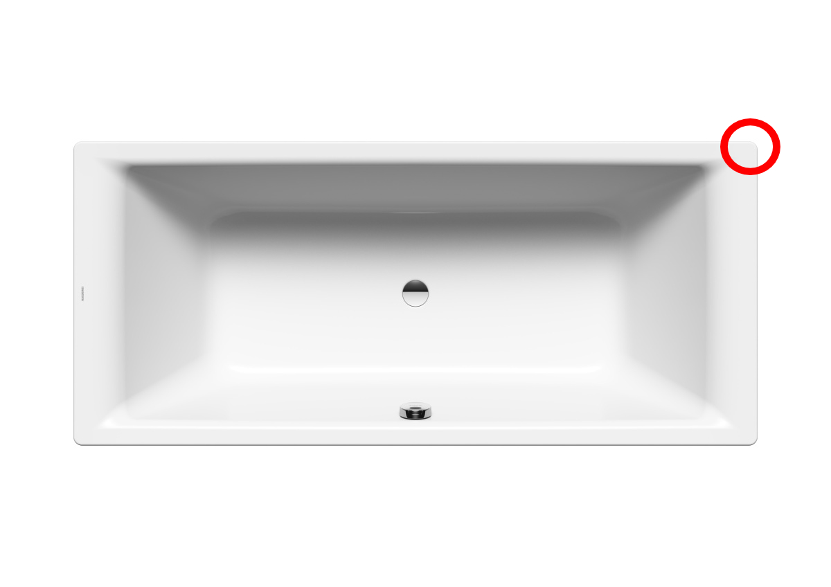 Kaldewei Badewanne „Puro Duo“ rechteck 190 × 90 cm, ohne Grifflochbohrungen, 266500010001 - B-Ware