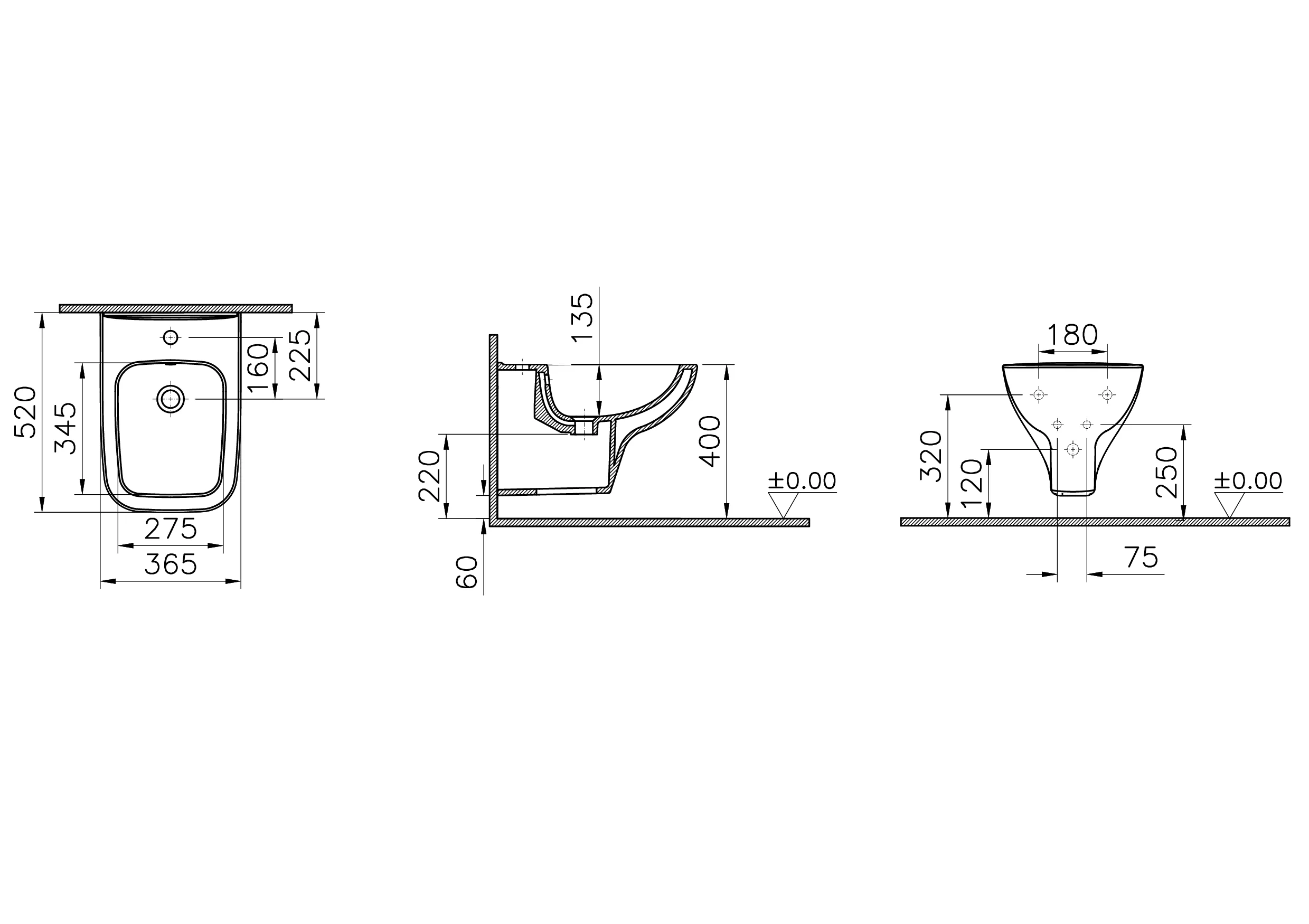 New S20 Square Wand-Bidet 36 x 52 cm (BxT) Weiß Hochglanz New S20 Square Wand-Bidet 36 x 52 cm (BxT) Weiß Hochglanz