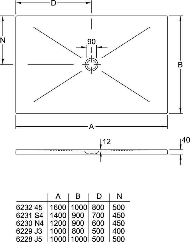 Villeroy & Boch quadrat Duschwanne „Subway Infinity“ Standard-Modelle, universal einbaubar 100 × 100 cm