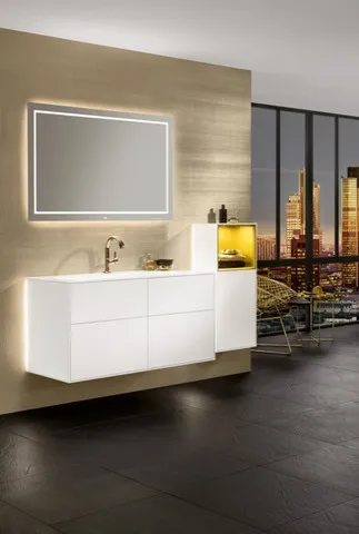 Schrankwaschtisch „Finion“ 120 × 50 cm in Weiß Alpin mit CeramicPlus