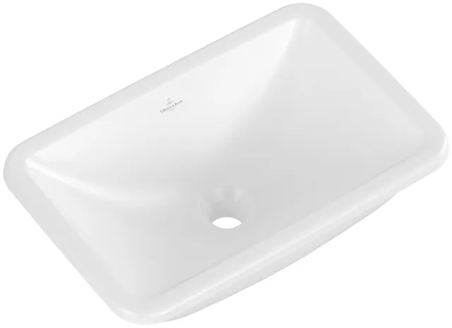 Villeroy & Boch Unterbauwaschtisch aus TitanCeram „Loop & Friends“ 510 × 340 × 185 mm, ohne Hahnlochbohrung in Stone White Villeroy & Boch Unterbauwaschtisch aus TitanCeram „Loop & Friends“ 510 × 340 × 185 mm, ohne Hahnlochbohrung in Stone White