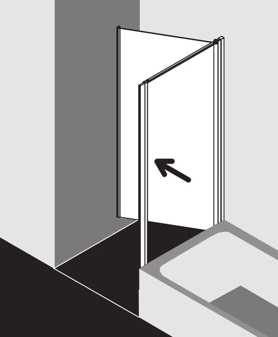 Kermi Duschdesign IBIZA 2000 Duschkabine, weiß, H 1600 mm, SW kurz 680-710 mm