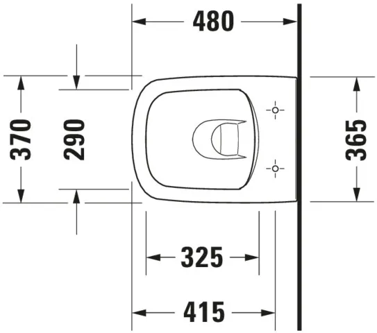 Wand-Tiefspül-WC Compact „DuraStyle“ 37 × 35,5 × 48 cm, Befestigung sichtbar, ohne Spülrand Wand-Tiefspül-WC Compact „DuraStyle“ 37 × 35,5 × 48 cm, Befestigung sichtbar, ohne Spülrand