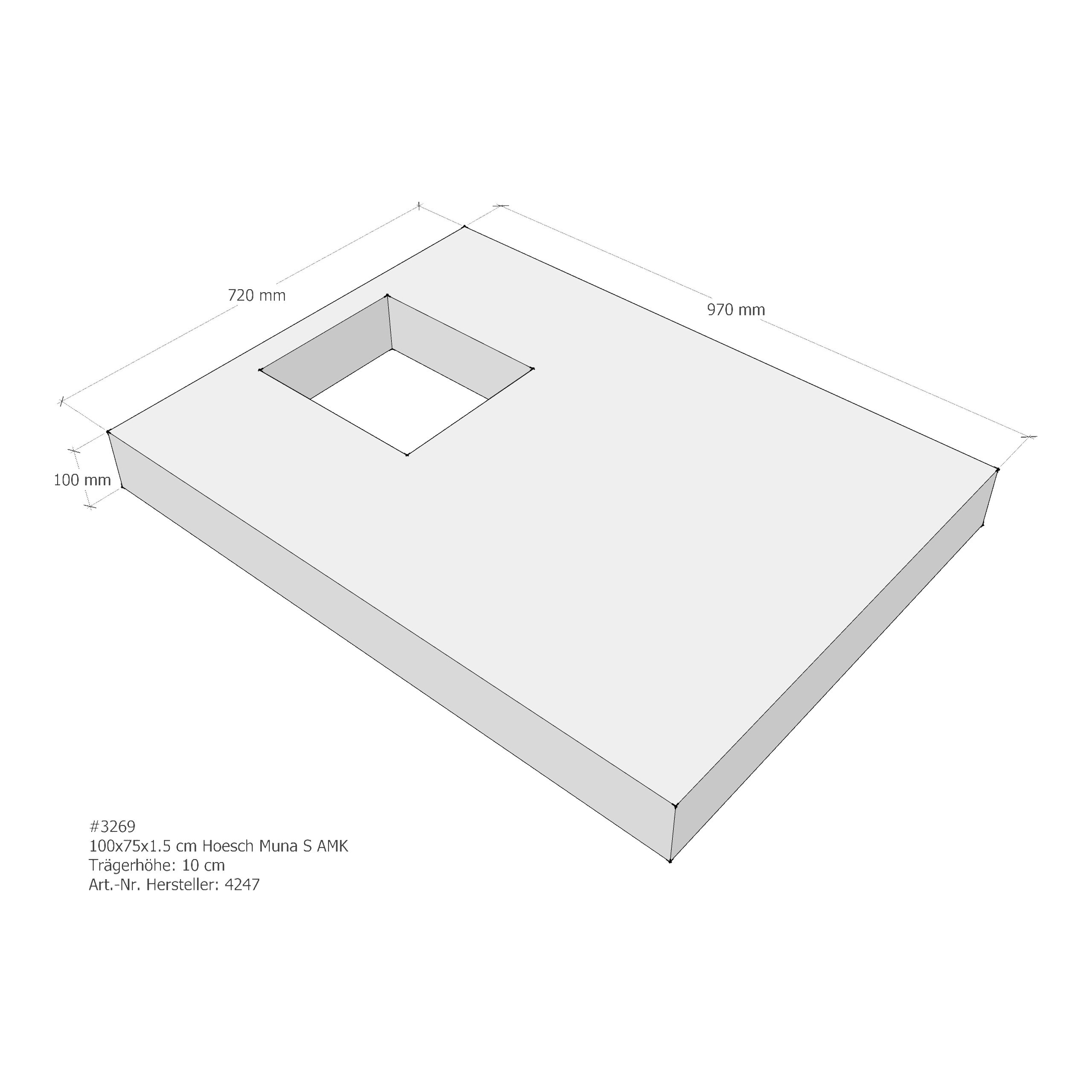 Duschwannenträger für Hoesch Muna S 100 × 75 × 1,5 cm Breite: 75 cm / Länge: 100 cm Duschwannenträger für Hoesch Muna S 100 × 75 × 1,5 cm Breite: 75 cm / Länge: 100 cm
