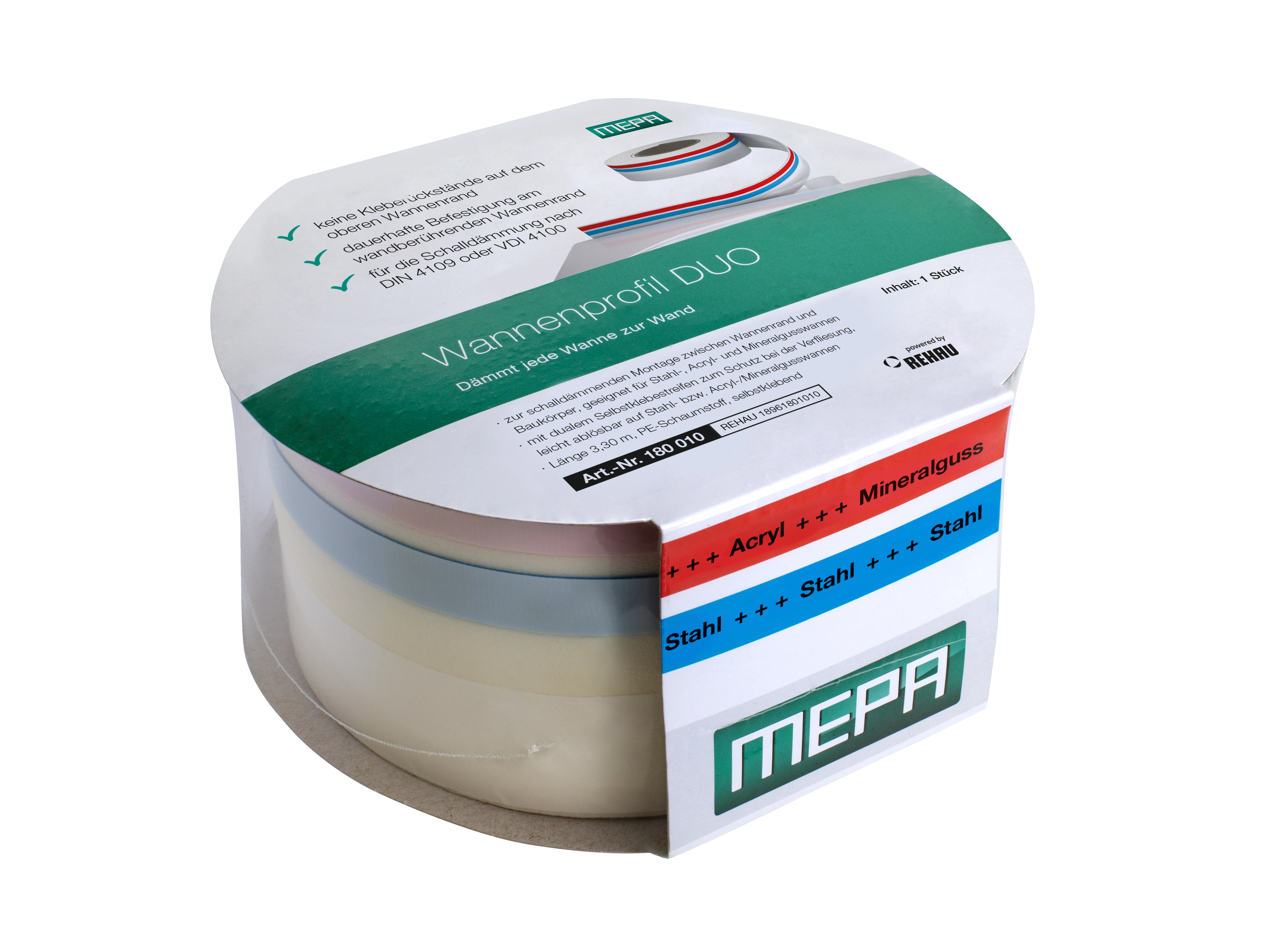 MEPA Wannenprofil selbstklebende duale Klebebeschichtung MEPA Wannenprofil selbstklebende duale Klebebeschichtung