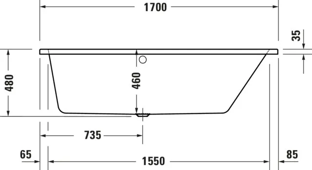 Duravit Badewanne „No.1“ trapez 170 × 100 cm, rechts