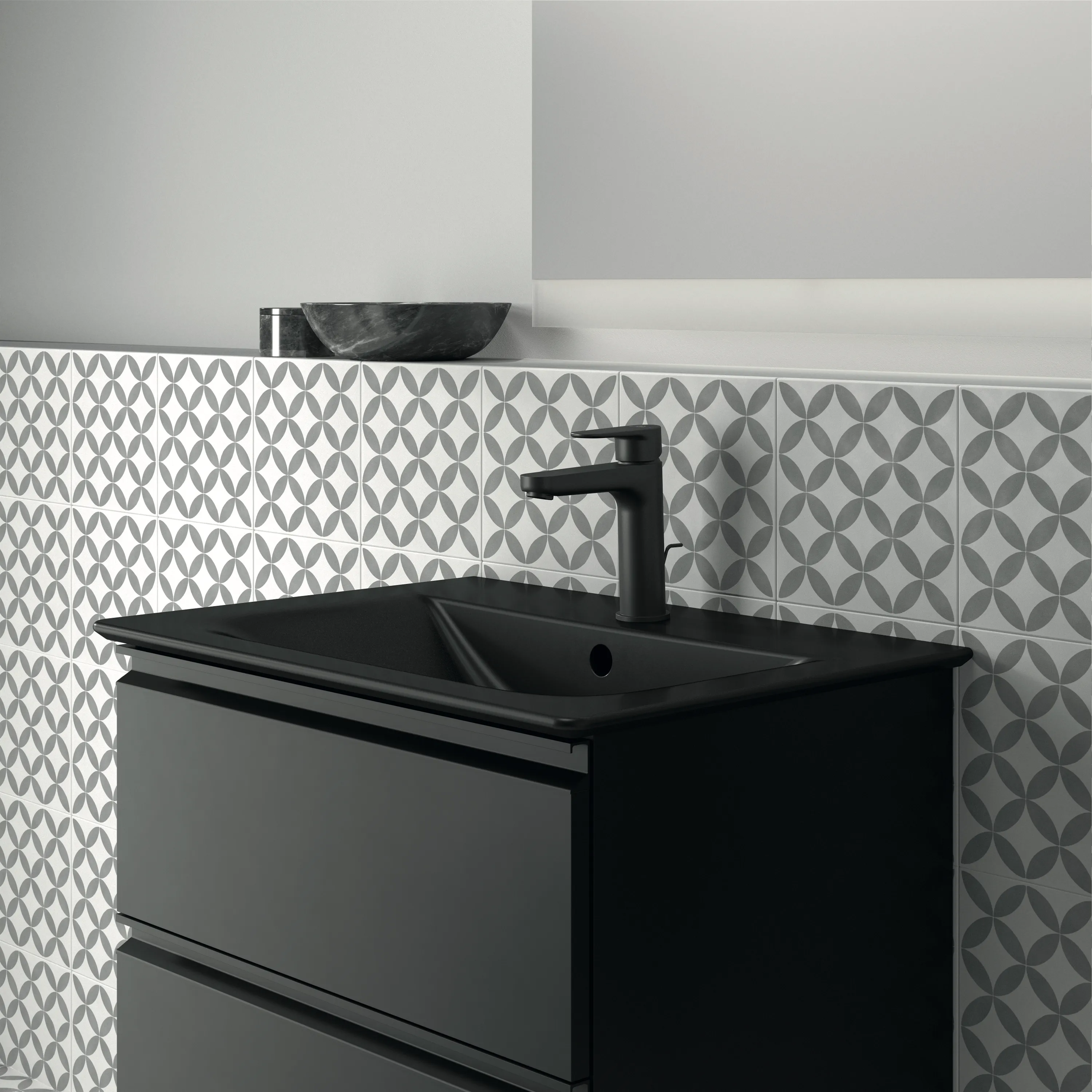Ideal Standard Waschtischarmatur Cerafine O Serie, H120, Ausladung 125 mm, Farbe Silk Black