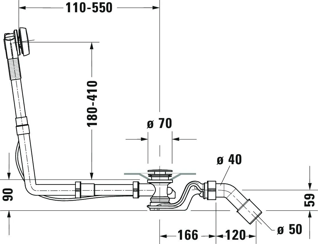 Duravit Ab- und Überlaufgarnitur für Badewannen Modell 792218 Duravit Ab- und Überlaufgarnitur für Badewannen Modell 792218