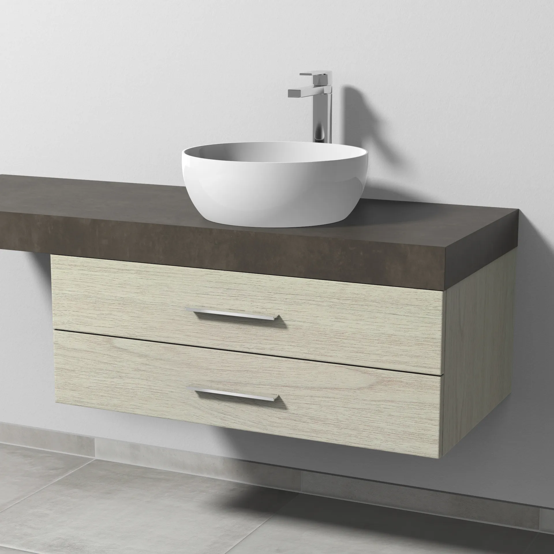 Sanipa Waschtischunterschrank „2morrow“ 900 × 340 × 520 mm in White Oak