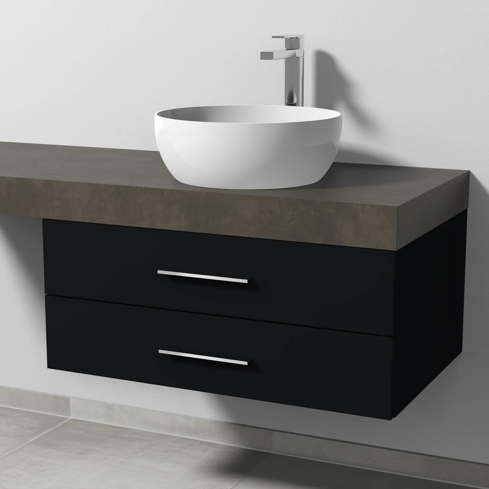 Sanipa Waschtischunterschrank „2morrow“ 800 × 340 × 520 mm in Schwarz (matt)