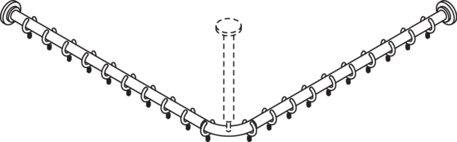 HEWI Duschvorhangstange „Serie 801“ 103,7 × 103,7 cm