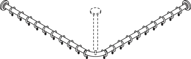 HEWI Duschvorhangstange „Serie 801“ 103,7 × 103,7 cm HEWI Duschvorhangstange „Serie 801“ 103,7 × 103,7 cm