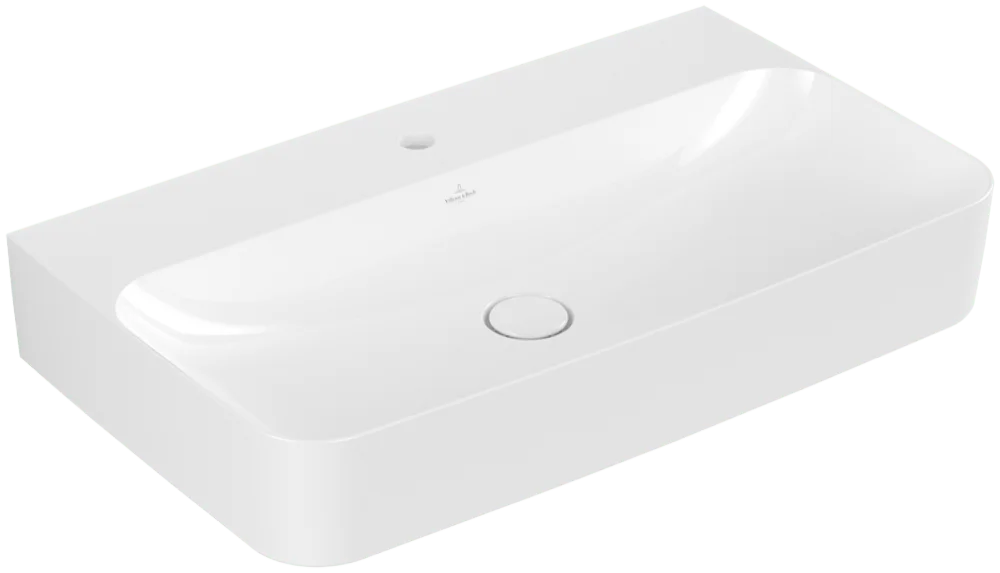 Villeroy & Boch Wandwaschbecken Finion 41688L, 800x470x165 mm, weiß Alpin CeramicPlus, glänzend, TitanCeram, Metropolitan Stil
