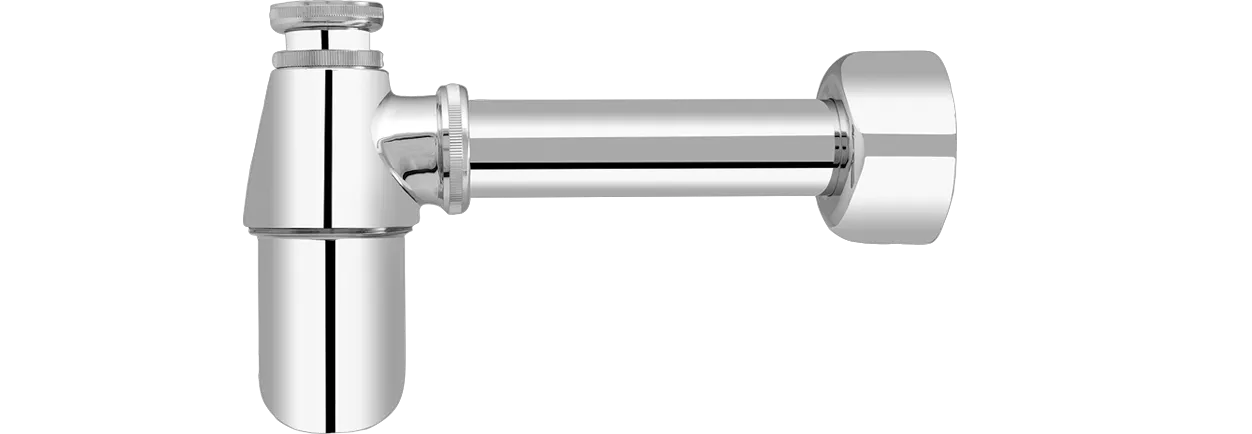 Flaschengeruchverschluss 1 1/4″ x 40 mm Messing verchromt / Tasse D=60 mm