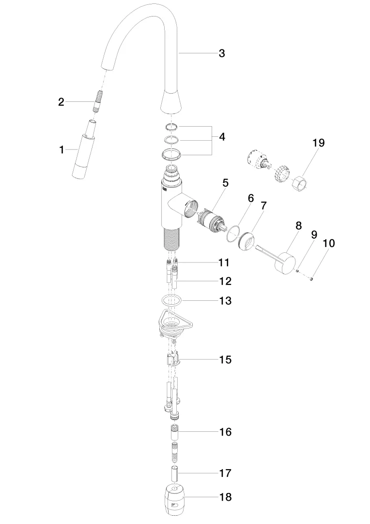 Dornbracht SYNC Einhebelmischer Pull-down mit Brausefunktion - Chrom Dornbracht SYNC Einhebelmischer Pull-down mit Brausefunktion - Chrom