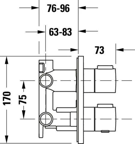 Duravit Zweihand-Unterputz-Armatur „Thermostatarmaturen“ in Chrom Duravit Zweihand-Unterputz-Armatur „Thermostatarmaturen“ in Chrom