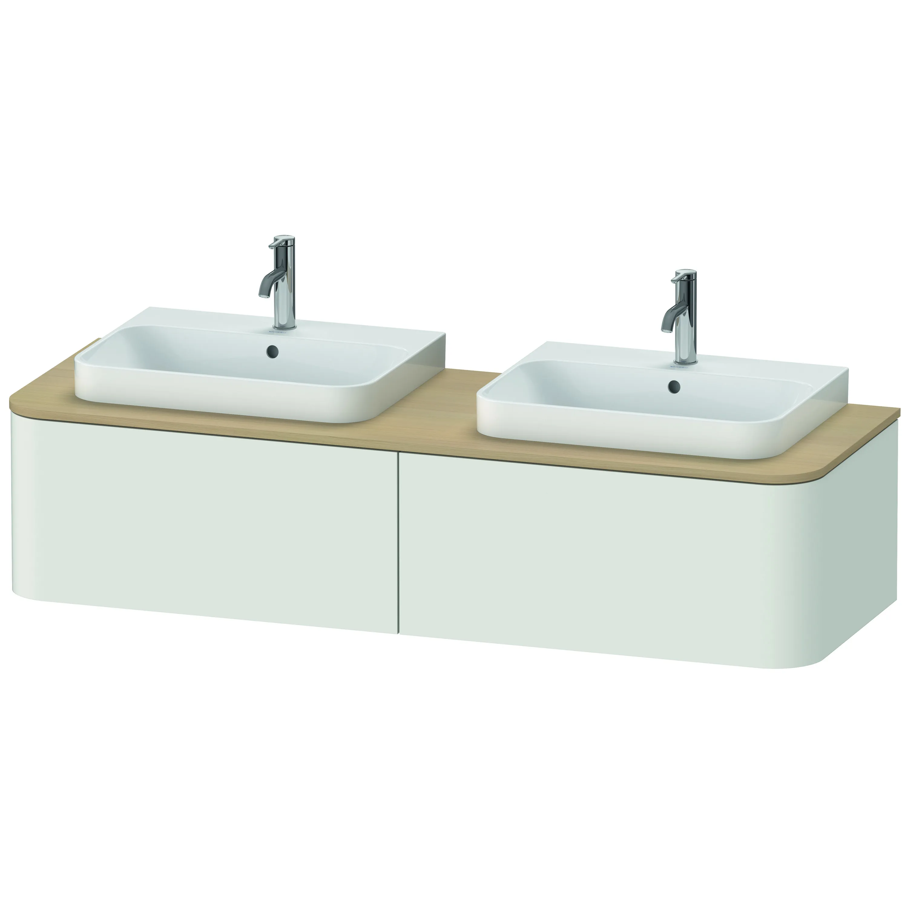 Duravit Waschtischunterschrank wandhängend „Happy D.2 Plus“ 160 × 35,4 × 55 cm Nordic Weiß Seidenmatt Duravit Waschtischunterschrank wandhängend „Happy D.2 Plus“ 160 × 35,4 × 55 cm Nordic Weiß Seidenmatt