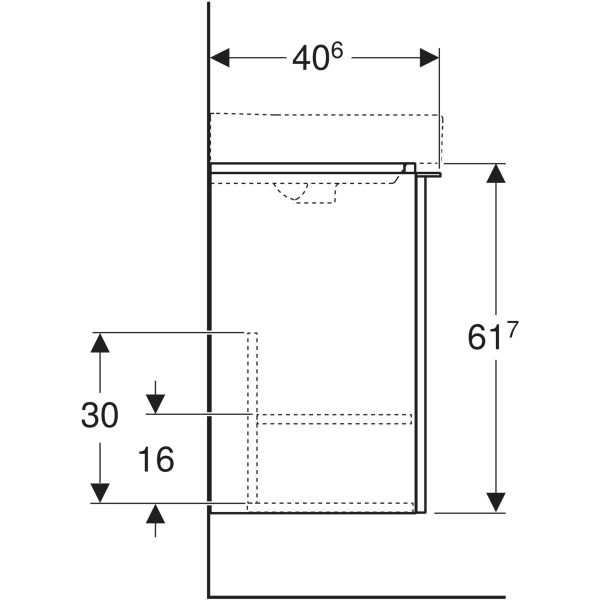 Geberit Waschtischunterschrank „Smyle“ Nussbaum hickory / Melamin Holzstruktur