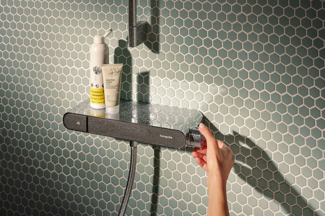 Activera Select S Brausesystem Aufputz 95 2jet EcoSmart mit ShowerTablet Select 360 und Brausestange 65 cm, Oberfläche: Chrom