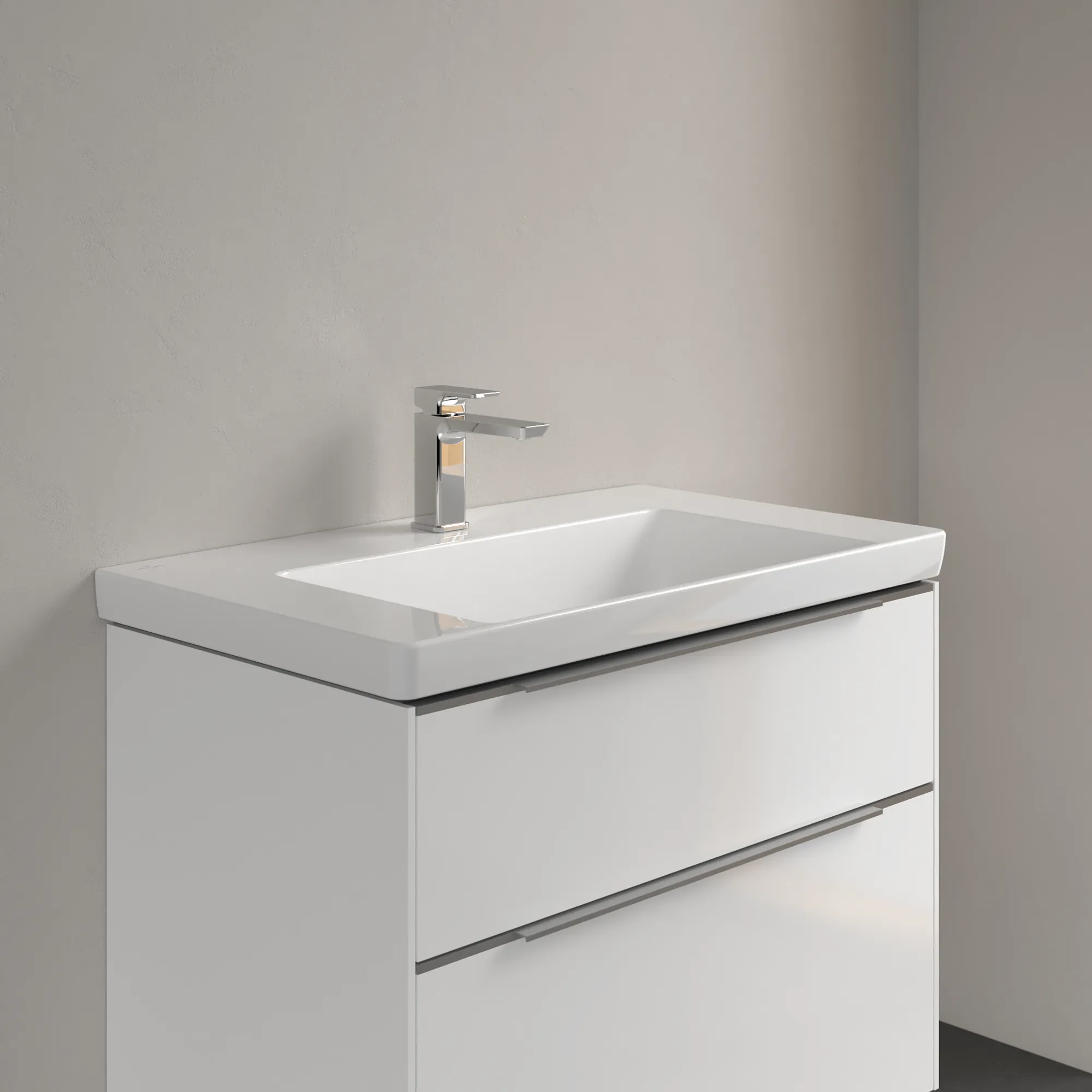 Villeroy & Boch Wandwaschtisch aus TitanCeram „Subway 3.0“ 800 × 470 × 165 mm, ohne Hahnlochbohrung, Hahnlochposition mittig in Weiß Alpin Villeroy & Boch Wandwaschtisch aus TitanCeram „Subway 3.0“ 800 × 470 × 165 mm, ohne Hahnlochbohrung, Hahnlochposition mittig in Weiß Alpin