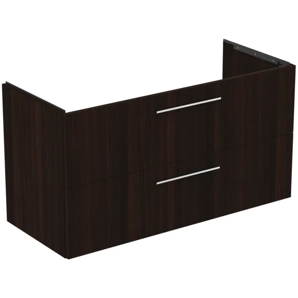 Möbelwaschtischunterschrank i.life B 2 Auszüge Siphonausschnitt auf der rechten Seite 1200x505x630mm Weiß matt