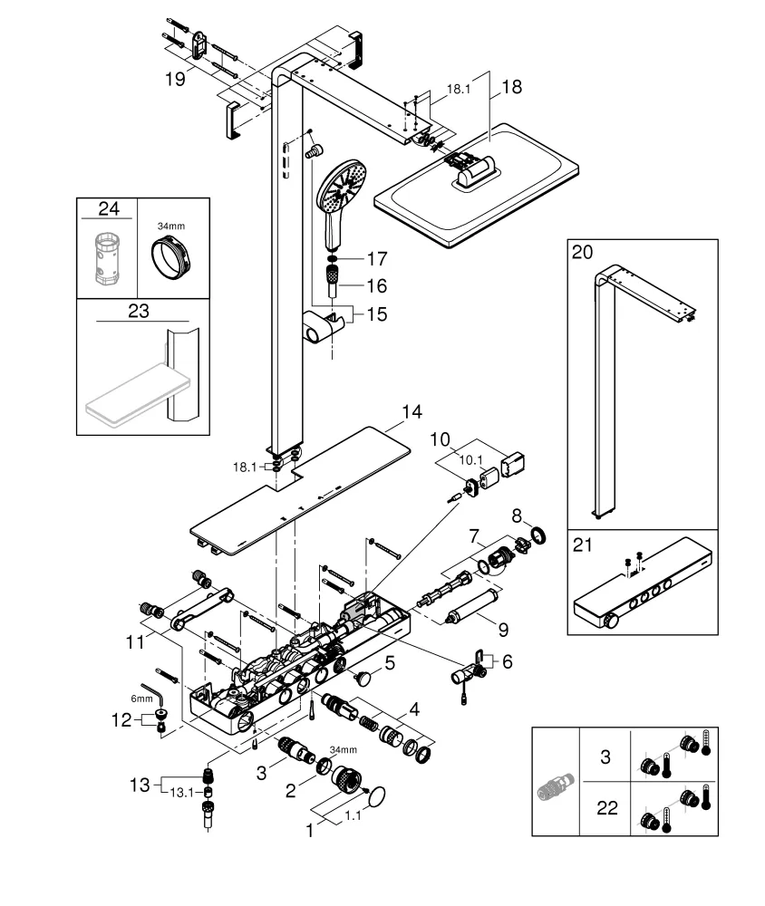 Grohe Duschsystem „Rainshower Aqua Pure“