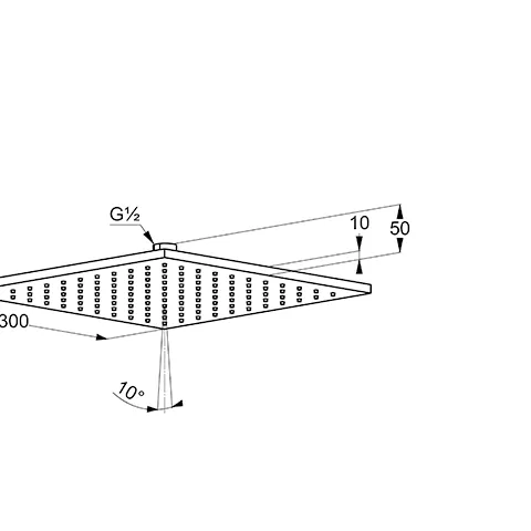 Kludi A-QA Tellerkopfbrause eckig 300 mm, flache Ausführung, chrom Kludi A-QA Tellerkopfbrause eckig 300 mm, flache Ausführung, chrom
