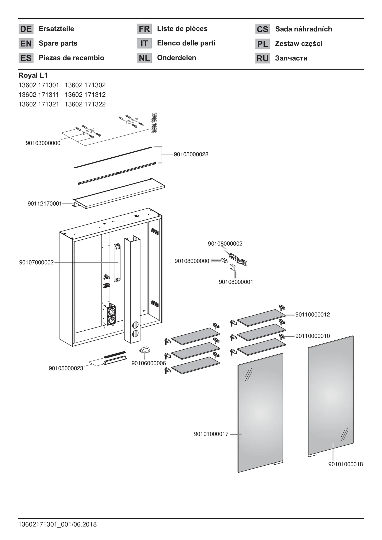 KEUCO Wandvorbau Spiegelschrank „Royal L1“ 650 × 742 × 150 mm in Silber (eloxiert)