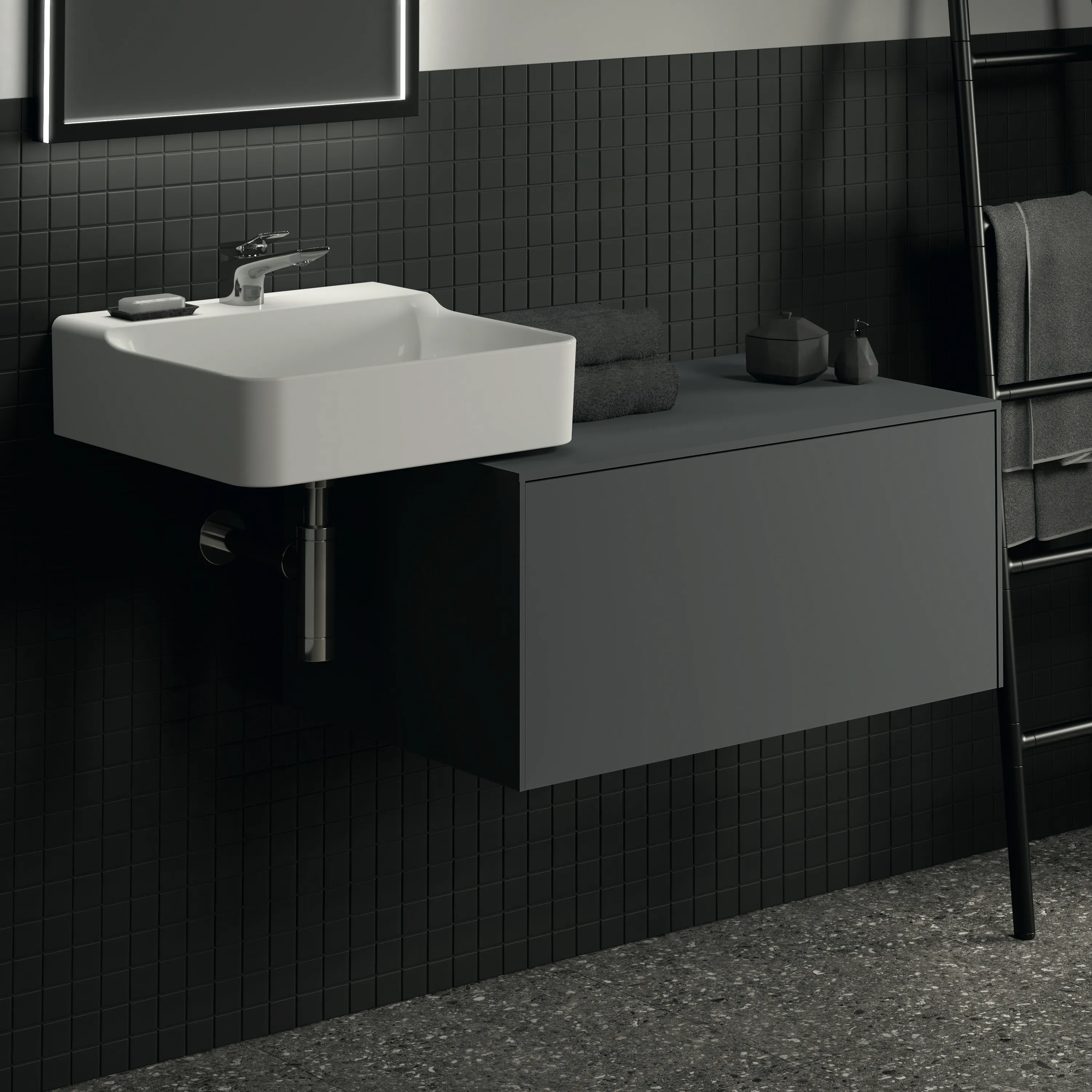 Ideal Standard Waschtischunterschrank Conca, 1 Auszug, anthrazit